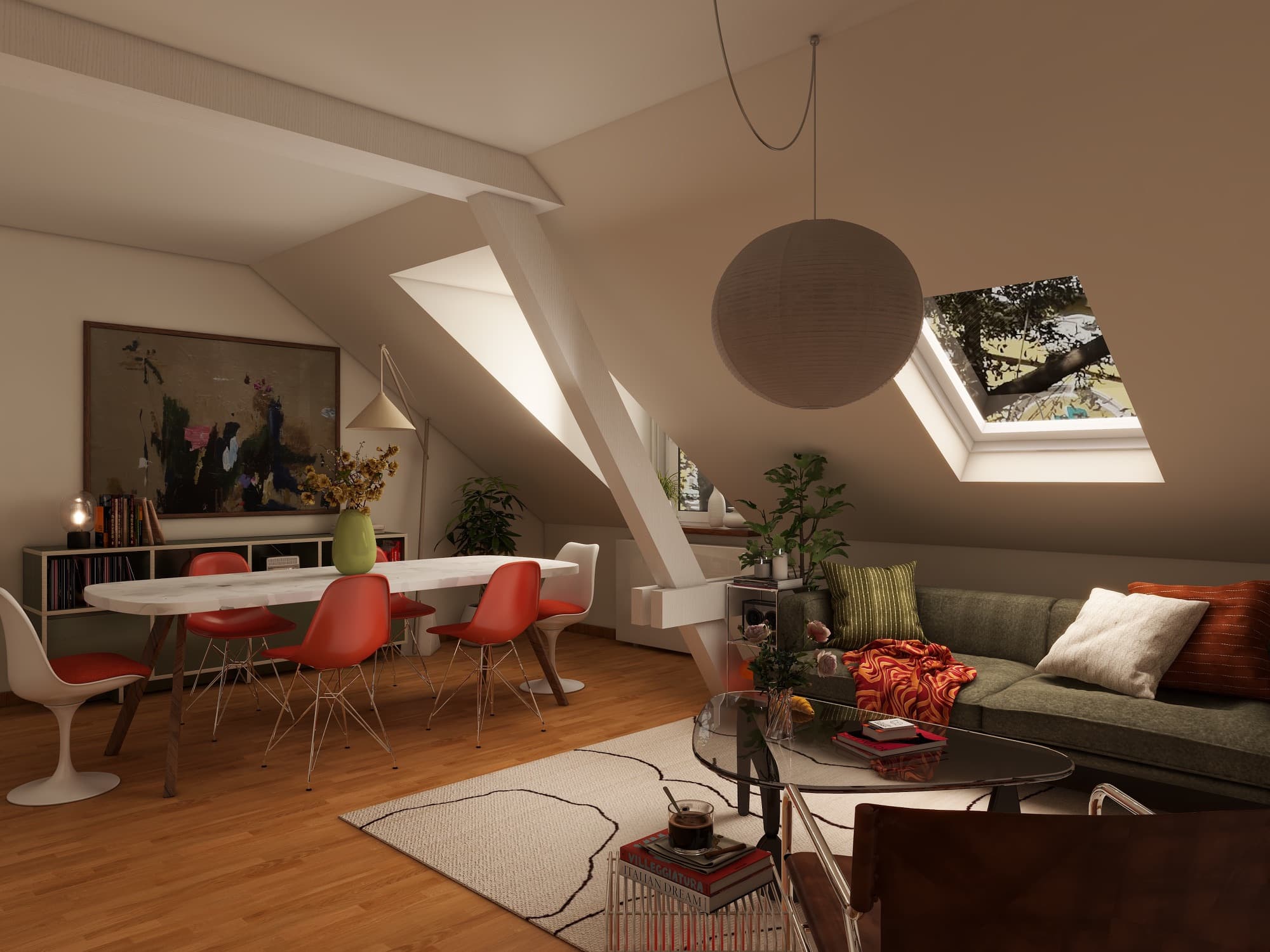 Attic Loft Dining & Living Room — gallery image 3
