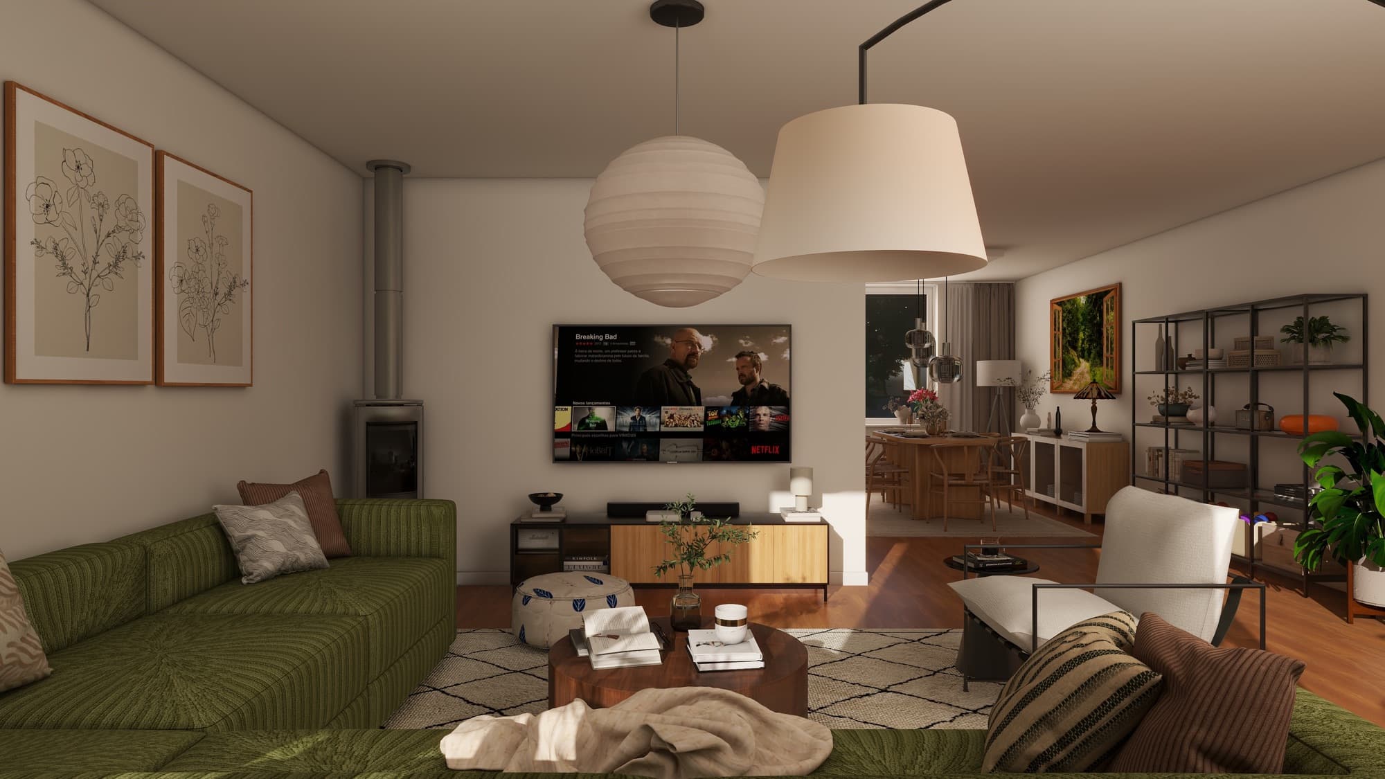 Family Living Room with Wood Stove — gallery image 2