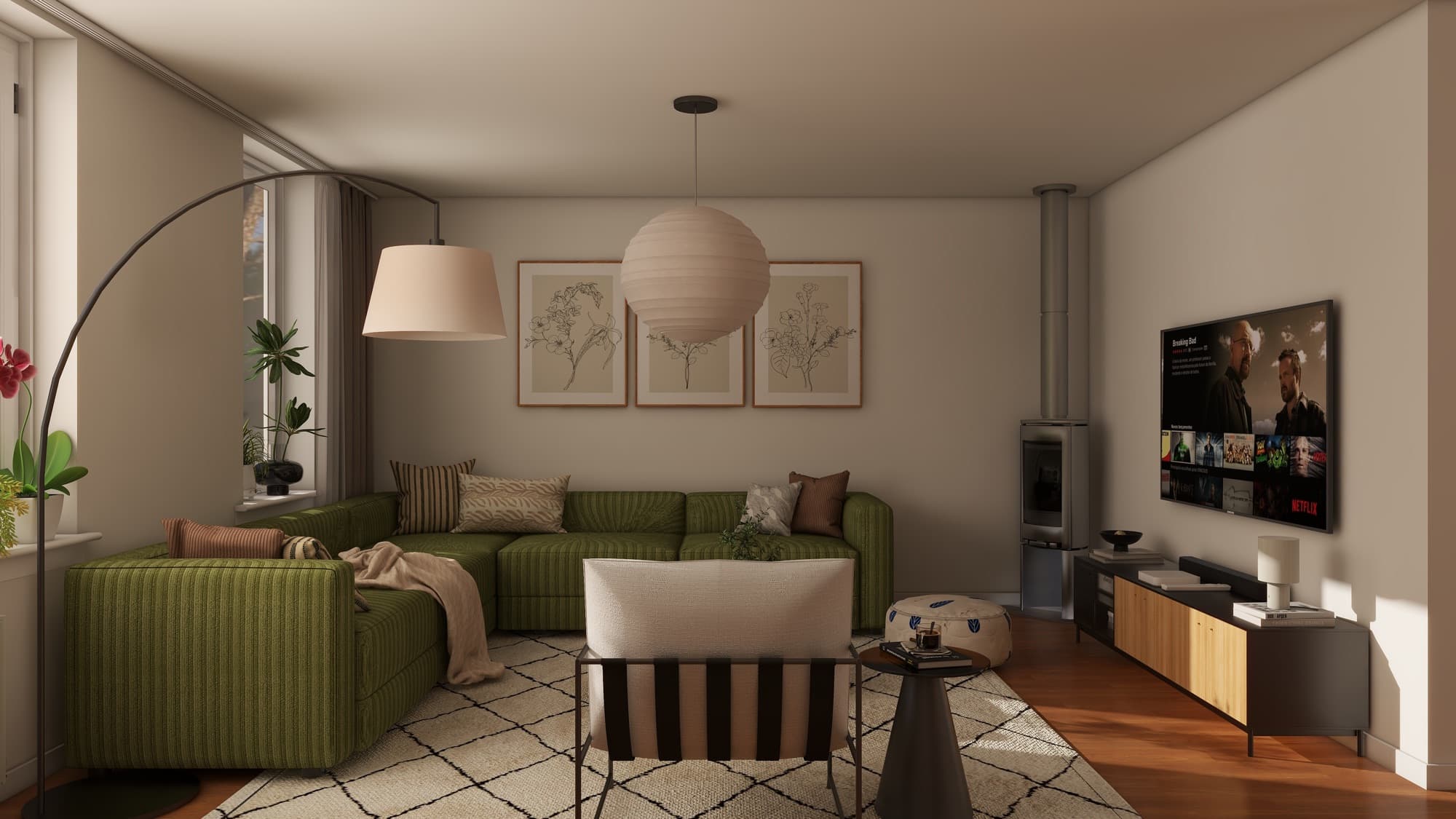 Family Living Room with Wood Stove — gallery image 5