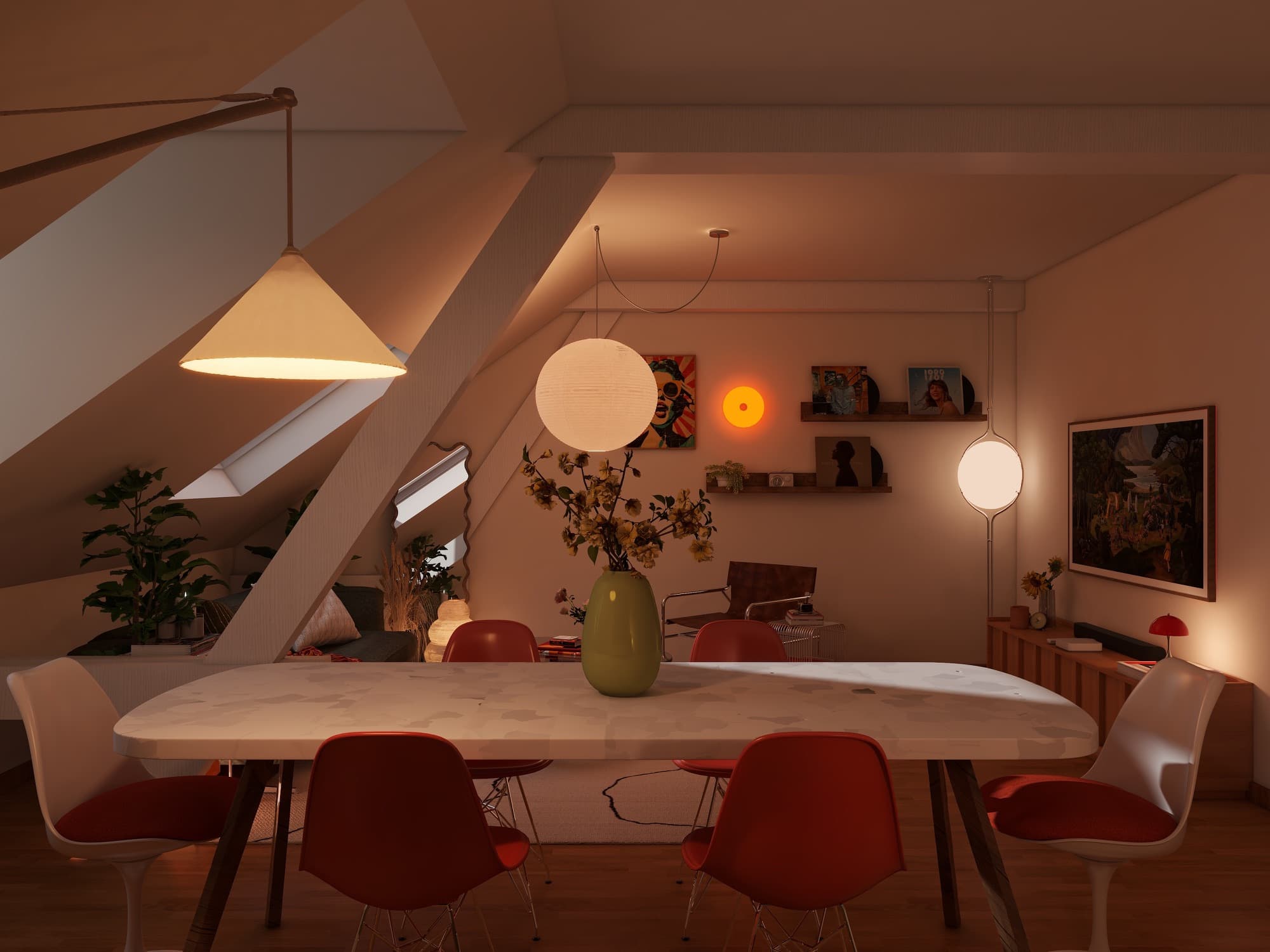 Attic Loft Dining & Living Room — hero image